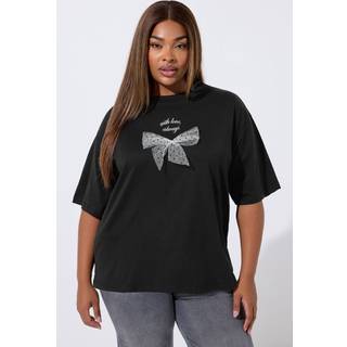 Yours Curve Yours Curve Black Limited Organza Bow T-Shirt