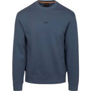 BOSS BOSS Blue Regular Fit Logo Crew Neck Sweatshirt Jumper
