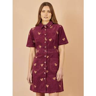 Yumi Yumi fløjls-skjortekjole med egernbroderi over det hele - EU 36 (UK 8)