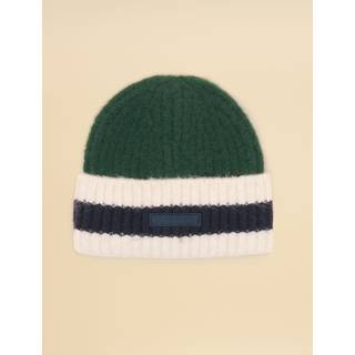 Joules Joules Popley Green Blue Stripe Beanie