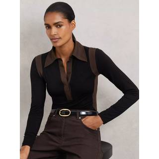 Reiss Reiss Denise Jersey-skjorte med farveblok og krave - Middel