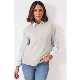Crew Clothing Crew Clothing Cream Harmony Crew Neck Knitted Vest