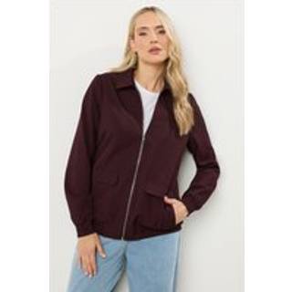 Lts Tall Burgundy Red Pocket Bomber Jacket Size 16