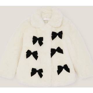 Monsoon Monsoon Cream Bow Faux Fur Coat