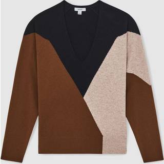 Reiss Reiss June uldblandingsstriktrøje med farveblok og kashmir