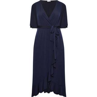 Yours Curve Yours Curve Blue London Ruffle Wrap Dress - EU 58-60 (UK 30-32)