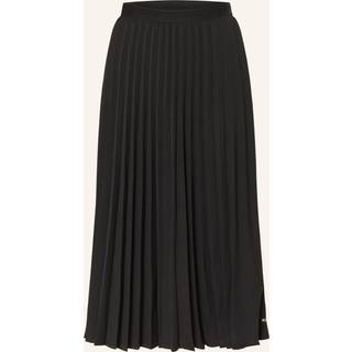 Pleated Twill Midi Skirt