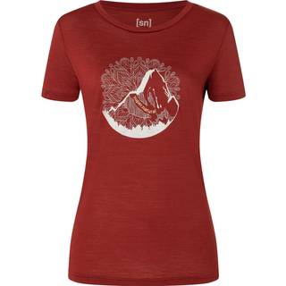 super.natural Women's Mountain Mandala Tree Tee Merino-shirt Damer størrelse L farve rød