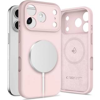 iPhone 17 Pro Tech-Protect flydende silikone cover - MagSafe-kompatibel - Lyserød Perle