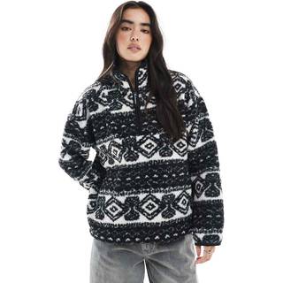 South Beach South Beach Black Printed Borg 1/4 Length Jacket