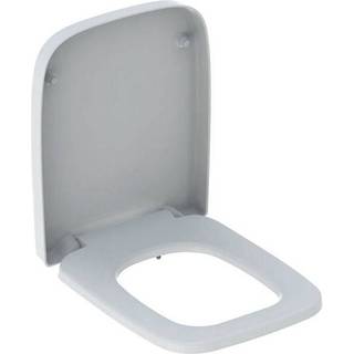 Geberit Renova Plan toiletsæde kantet design, fastgørelse oppefra: Soft close=Ja, Quick-Release-hængsel=Ja, Beslag=Oppefra, Hvid / Blank