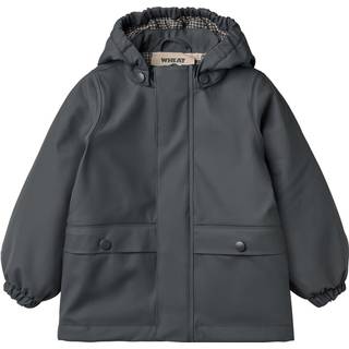 Wheat Aju Termoregnjakke Gråblå Med Aftagelig Hætte - Str. 7y 122cm