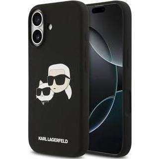 iPhone 17 Karl Lagerfeld Double Heads MagSafe cover i flydende silikone - sort