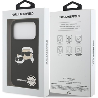 iPhone 17 Pro Karl Lagerfeld Double Heads MagSafe cover i flydende silikone - sort