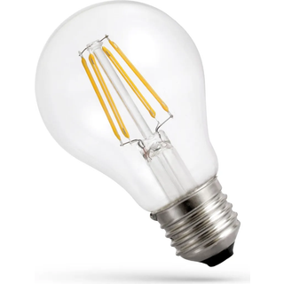 Spectrum 3,8W LED pære - 212 lm/W, A60, kultråd, klart glas, E27 - Dæmpbar : Ikke dæmpbar, Kulør : Neutral