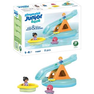 Playmobil JUNIOR Aqua: Vandrutschebane med båd 71687 - Badelegetøj
