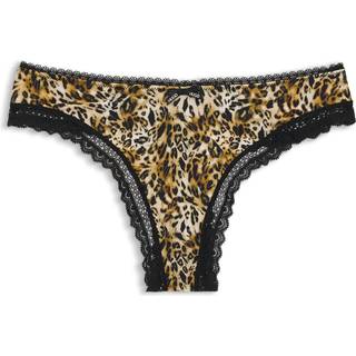 G-streng med blondedetalje i mikrofiber med stræk