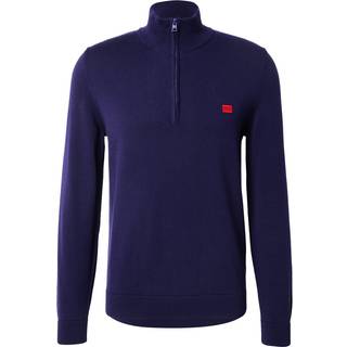 Sweater i bomuld med lynlås i halsen og rødt logomærkat