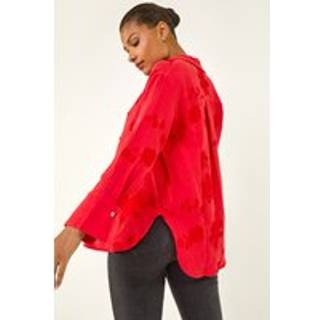 Roman Romersk skjorte med broderet krave og blomsterprint - EU 46 (UK 18)