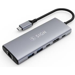 SiGN HUB USB-C til USB-A / USB-C / HDMI / RJ45