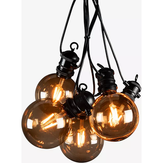Konstsmide Lyssløjfe E27 med 10 LED-lamper, solpanel & fjernstyring 4159-800SP