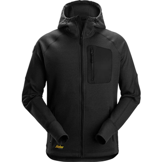 Snickers 8041 flexiwork, hættetrøje i fleece sort 2XL