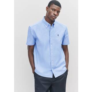Next Light Blue Slim Fit Short Sleeve Oxford Shirt - large