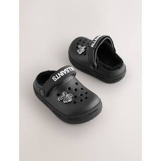 smALLSAINTS smALLSAINTS Black Print Borg Lined Clog Slippers