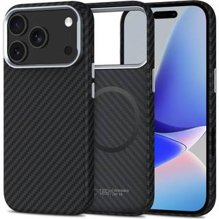 iPhone 17 Pro Max Tech-Protect Ion Carbon Plast Cover - MagSafe-kompatibel - Sort / sølv