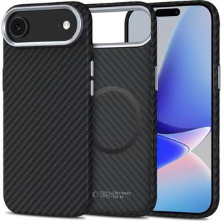 iPhone Air Tech-Protect Ion Carbon Plast Cover - MagSafe-kompatibel - Sort / sølv