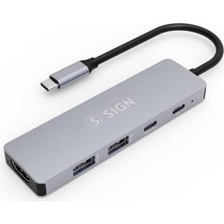 SiGN HUB USB-C til USB-A / USB-C / PD / HDMI
