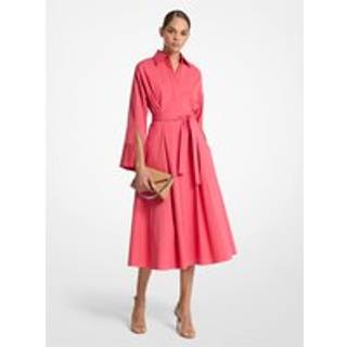 MK Kimono Sleeve Stretch Cotton Poplin Shirtdress - Red - Michael Kors - EU 36