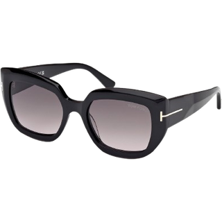 TOM FORD Kvinde FT1192 SALTZMAN 01B Solbriller Acetat Sort Røg Sommerfugl Normal