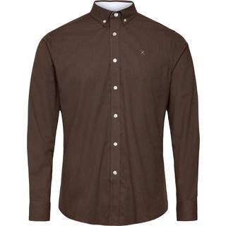 OXFORD STRETCH SHIRT - Dark Brown Melange