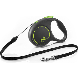 Flexi-line Black Design 5m - Grøn / Med Snor / S