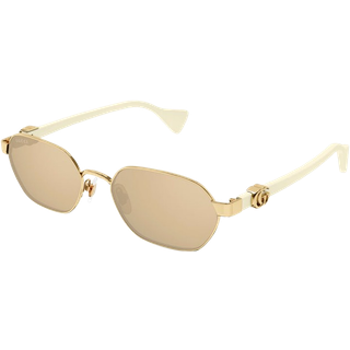 Gucci Kvinde GG1593S 002 Solbriller Metal Guld Rosa Rund