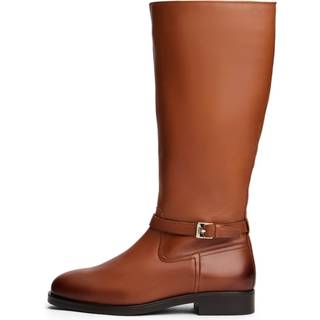 Leather TH Monogram Buckle Riding Boots