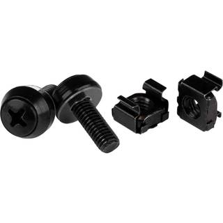 STARTECH "M6 x 12mm - Screws and Cage Nuts - 100 Pack, Black"