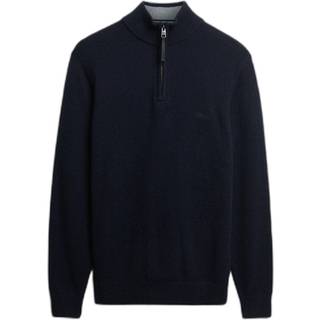 Superdry Superdry Blue Wool Blend Half Zip Jumper