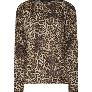 Lts Tall Brown Animal Print Batwing Top 20 Lts | Tall Women's Long Sleeve Tops