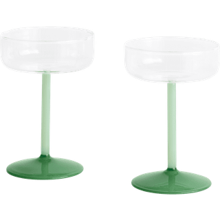Hay Tint Champagneskål 2-pak / Jadegrøn - Vinglas Borosilikatglas Klar - AD110-A668-AT91