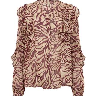 Næsten gennemsigtig bluse med volanter