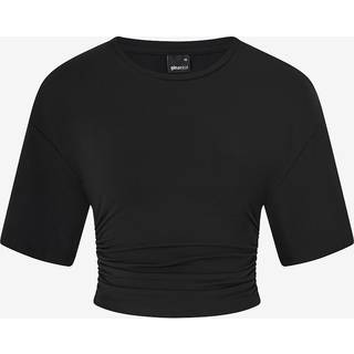 Gina Tricot-Soft touch ruched tee-t-shirts-Sort-M-Dame