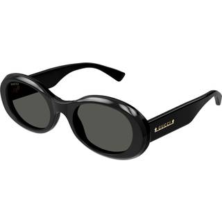 Gucci Kvinde GG1587S 001 Solbriller Acetat Sort Grå Rund