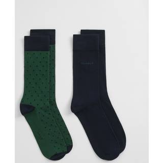 GANT Herre 2-Pack prikkede og ensfarvede sokker (40-42) FOREST Grøn