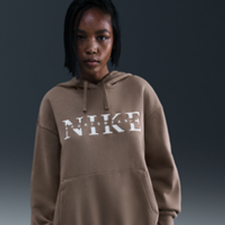 Oversized Nike Phoenix Fleece-hættetrøje til kvinder - brun - XS (EU 32-34)