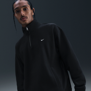 Nike Solo Swoosh-fleeceoverdel med 1/4 lynlås til mænd - sort - XXL