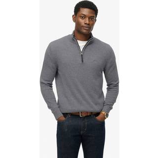 Superdry Superdry Grey Wool Blend Half Zip Jumper