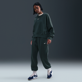 Overdimensionerede Nike Sportswear Phoenix Fleece-sweatpants med høj talje til kvinder - grøn - S (EU 36-38)