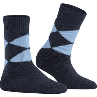 Burlington Women Cosy Argyle House socks - Blue - Str 36/41
